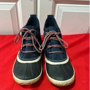 Brown winter rain boots